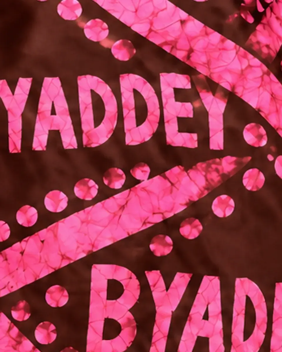 The BYADDEY print in pink on berry satin